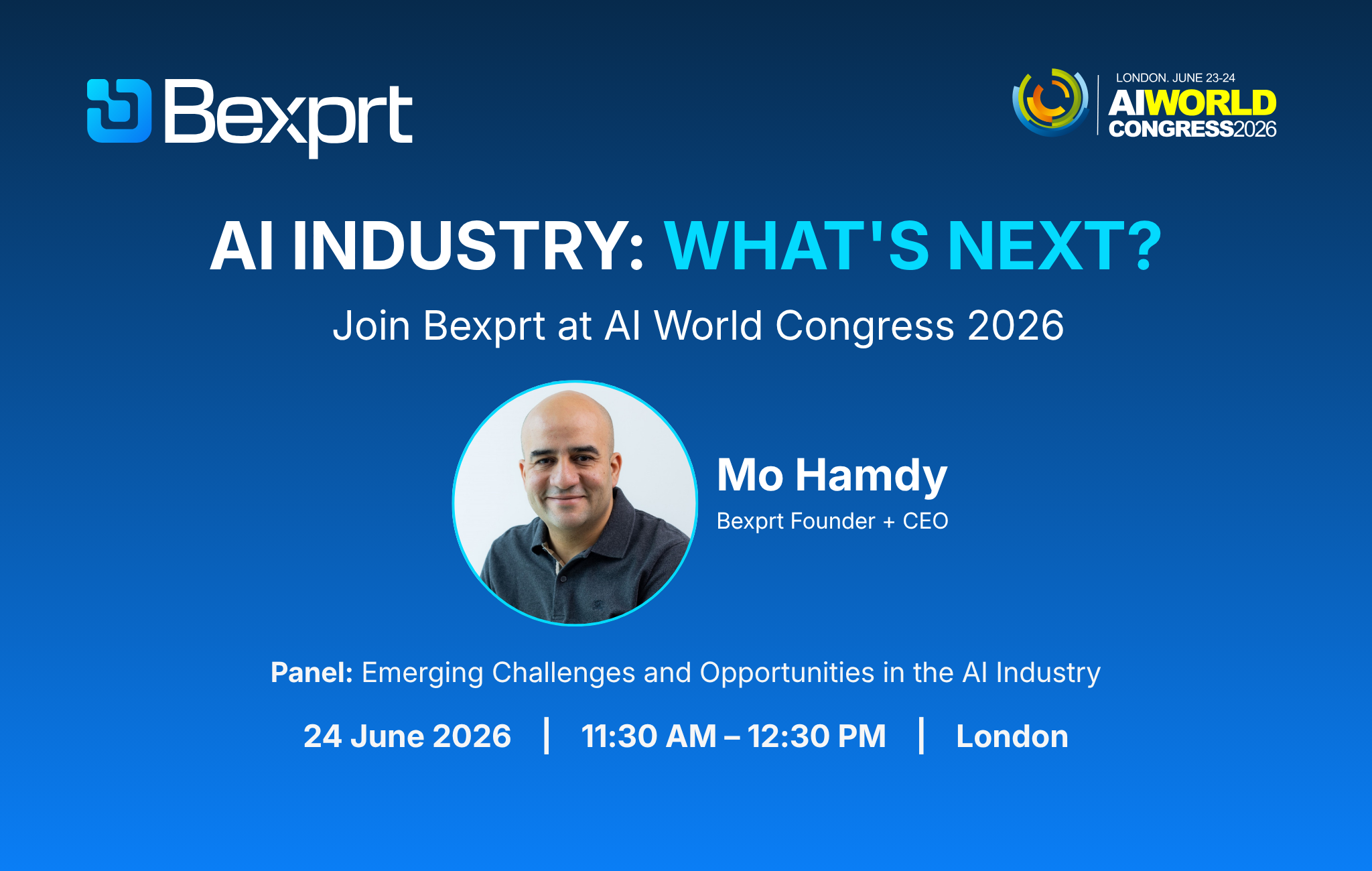 Join Bexprt at AI World Congress 2026